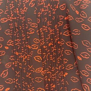 Whistles Brown Dress with Orange Lip Print